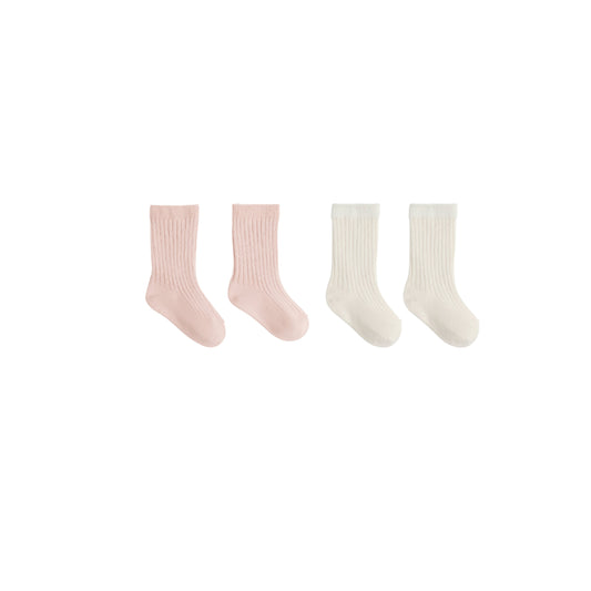 Natural & Rose Sock Set - Quincy Mae