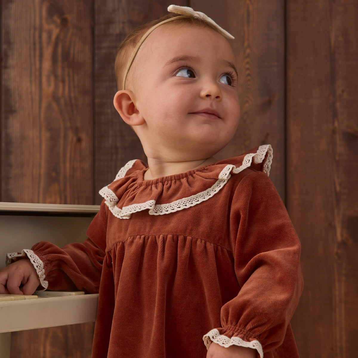 Redwood Velour Dress - Quincy Mae