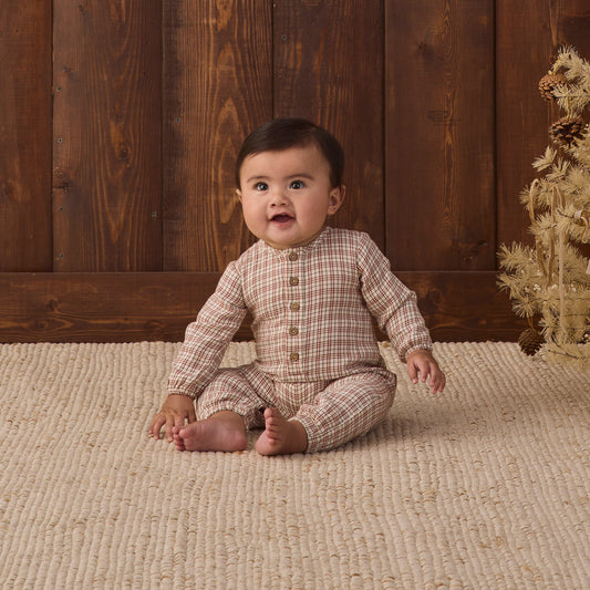 Christmas Plaid Woven Jumpsuit - Quincy Mae