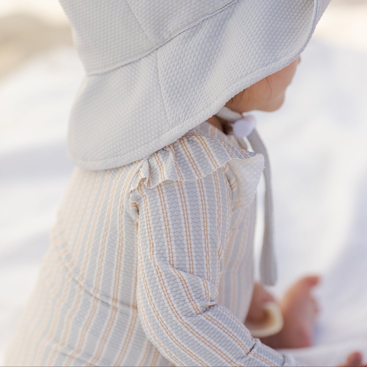 Blue & Butterscotch Stripe Byron Rashguard - Quincy Mae