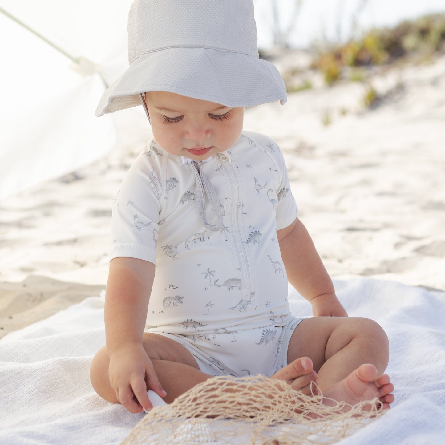 Dinosaur Zip Rashguard - Quincy Mae