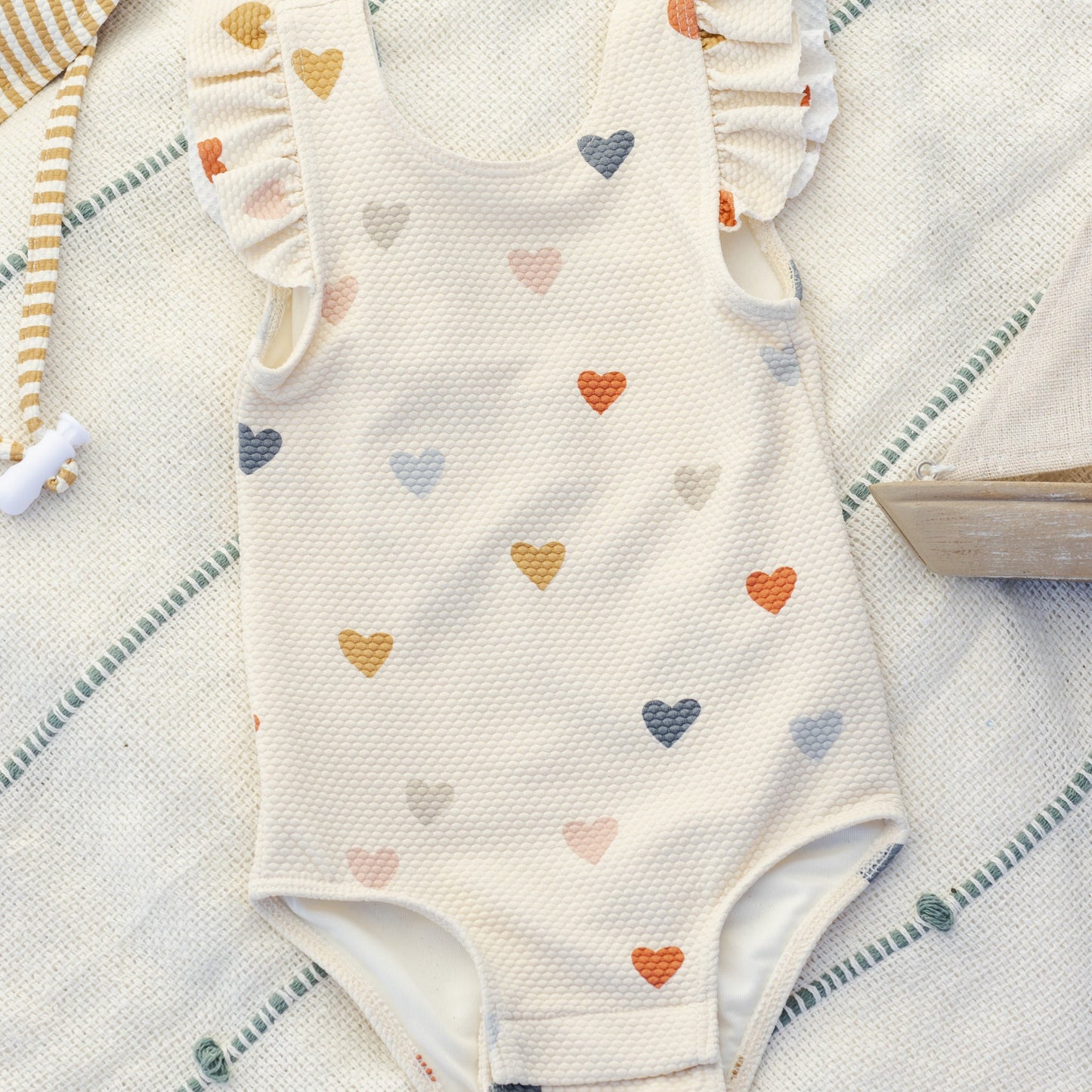 Confetti Hearts Scoop Back Swimsuit - Quincy Mae