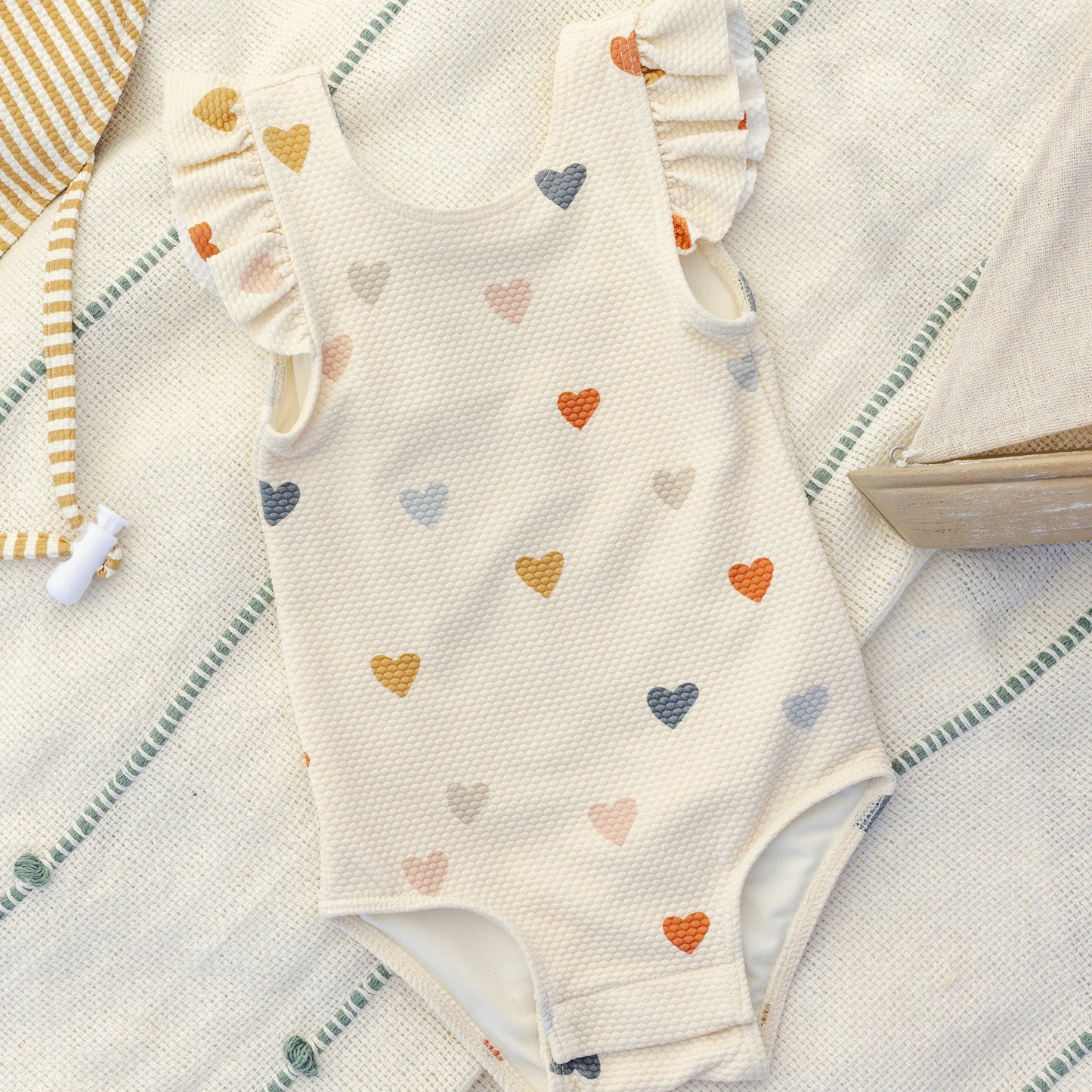 Confetti Hearts Scoop Back Swimsuit - Quincy Mae
