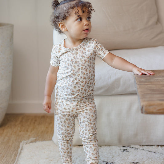 Wildflower Short Sleeve Bamboo Set - Quincy Mae