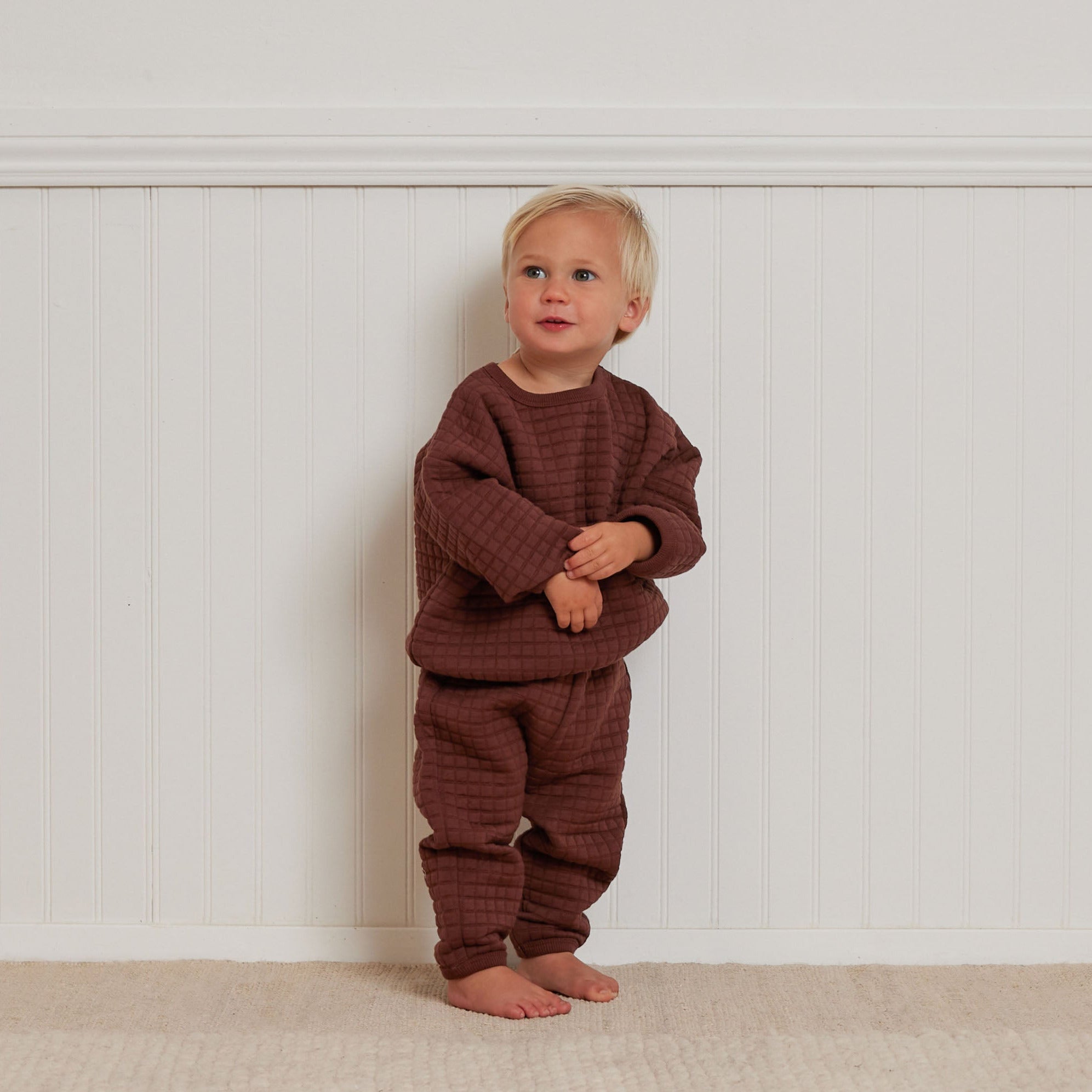 Plum Quilted Sweater + Pant Set - Quincy Mae