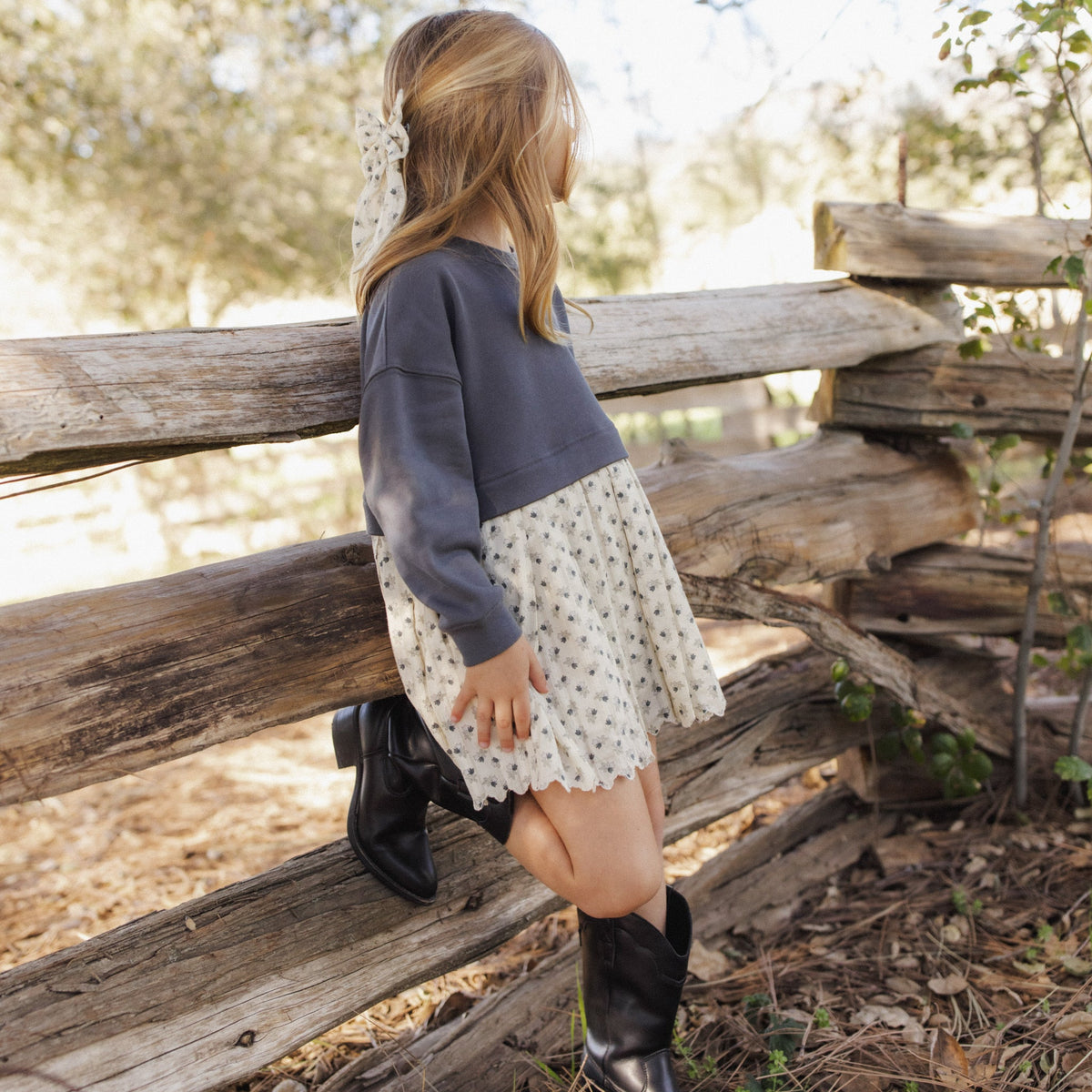 Vintage Fleur Sweatshirt Dress - Rylee + Cru