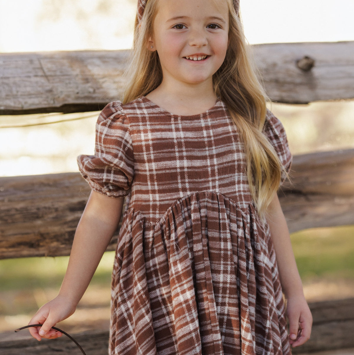 Aspen Plaid Rose Dress - Rylee + Cru