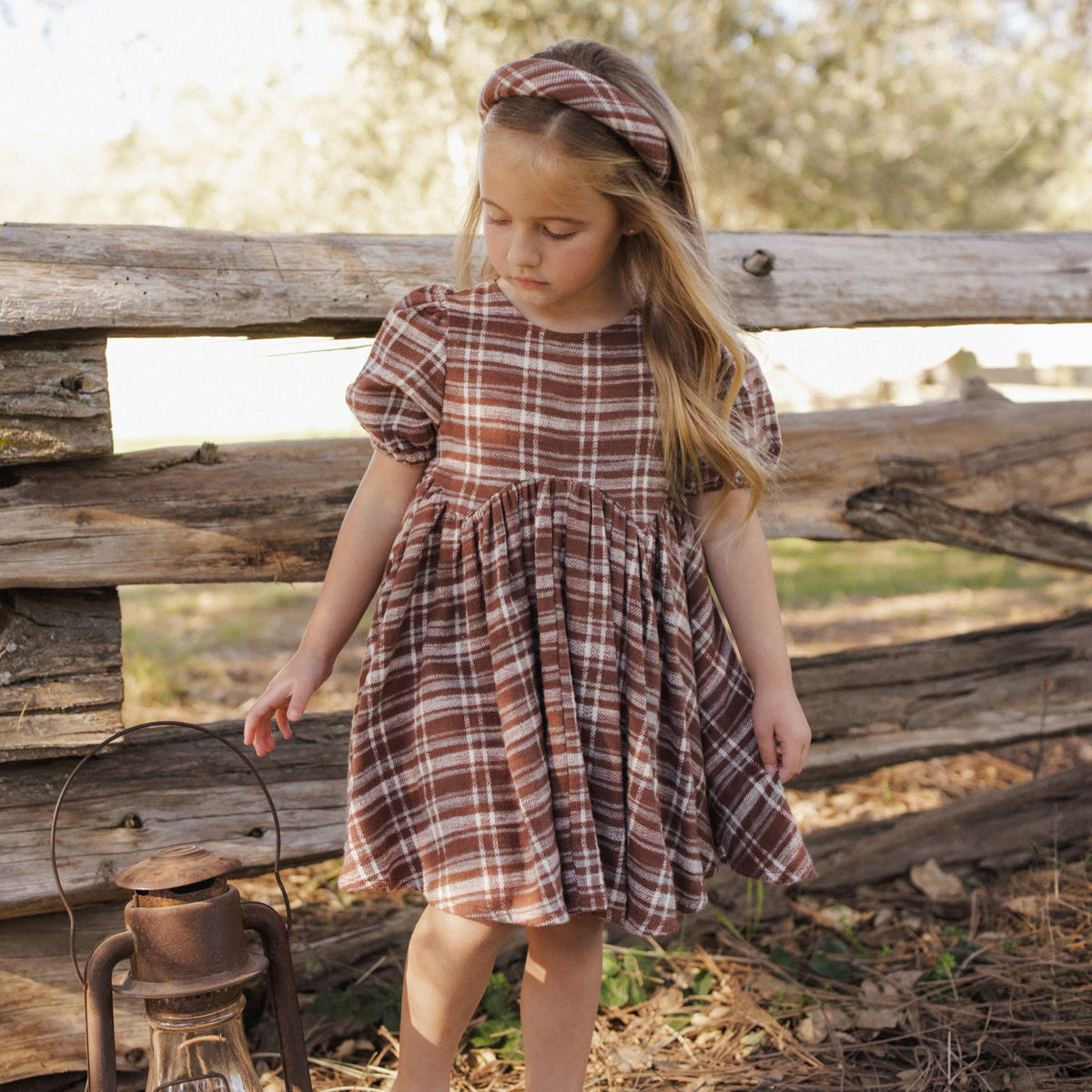 Aspen Plaid Rose Dress - Rylee + Cru