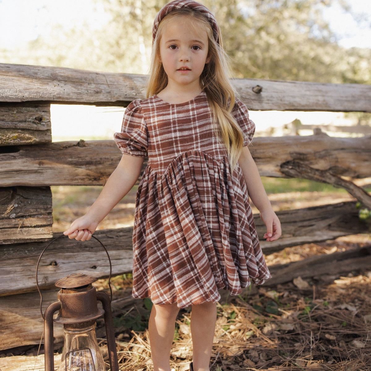 Aspen Plaid Rose Dress - Rylee + Cru