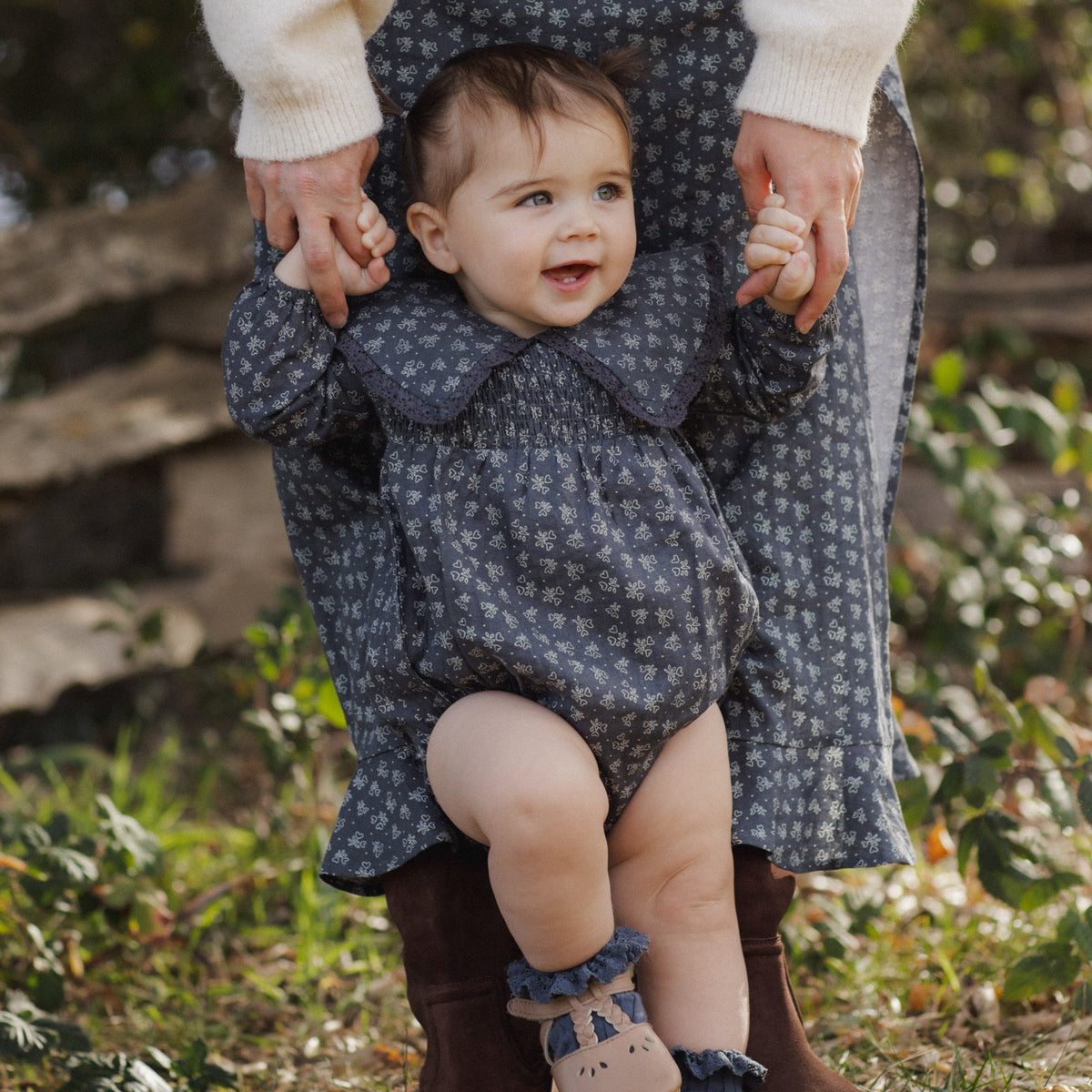 Heart Ditsy Fern Romper - Rylee + Cru
