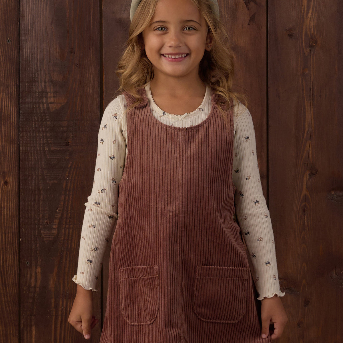 Natural Ditsy Ribbed Long Sleeve - Rylee + Cru