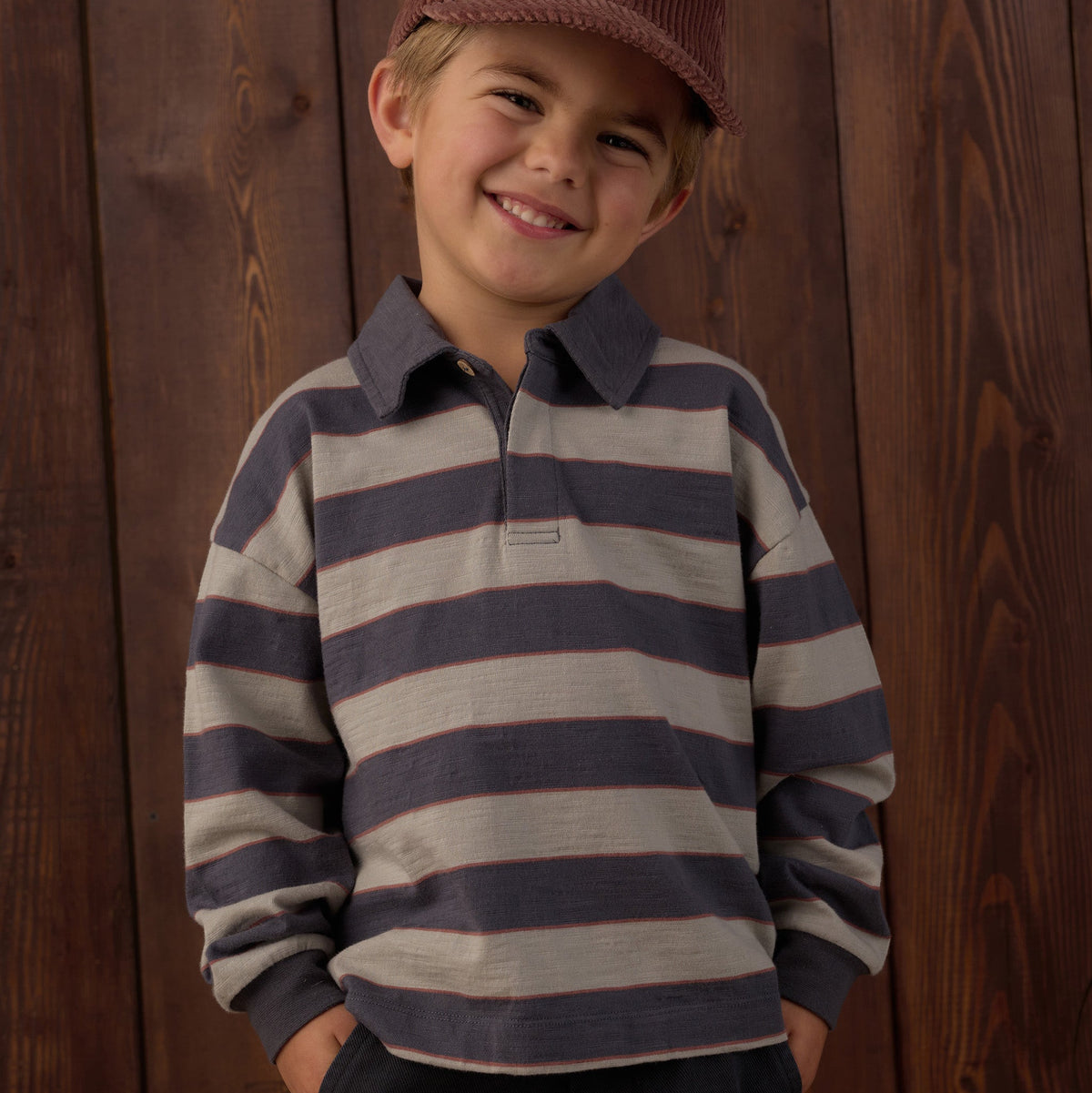 Sage Stripe Rugby Polo - Rylee + Cru