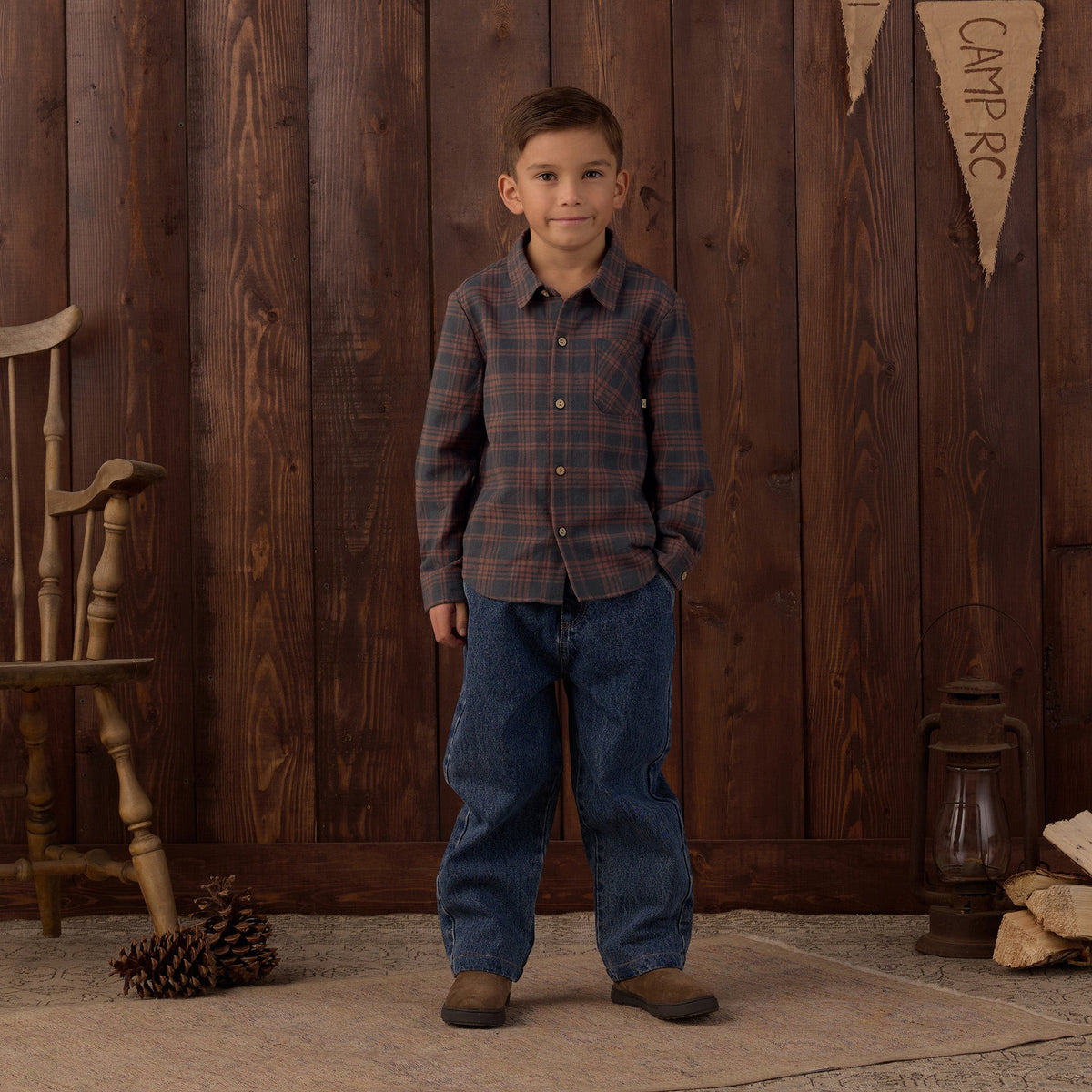 Midnight Plaid Collared Shirt - Rylee & Cru