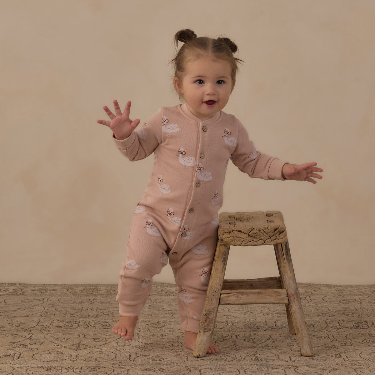 Swans Button Down Jumpsuit - Rylee + Cru