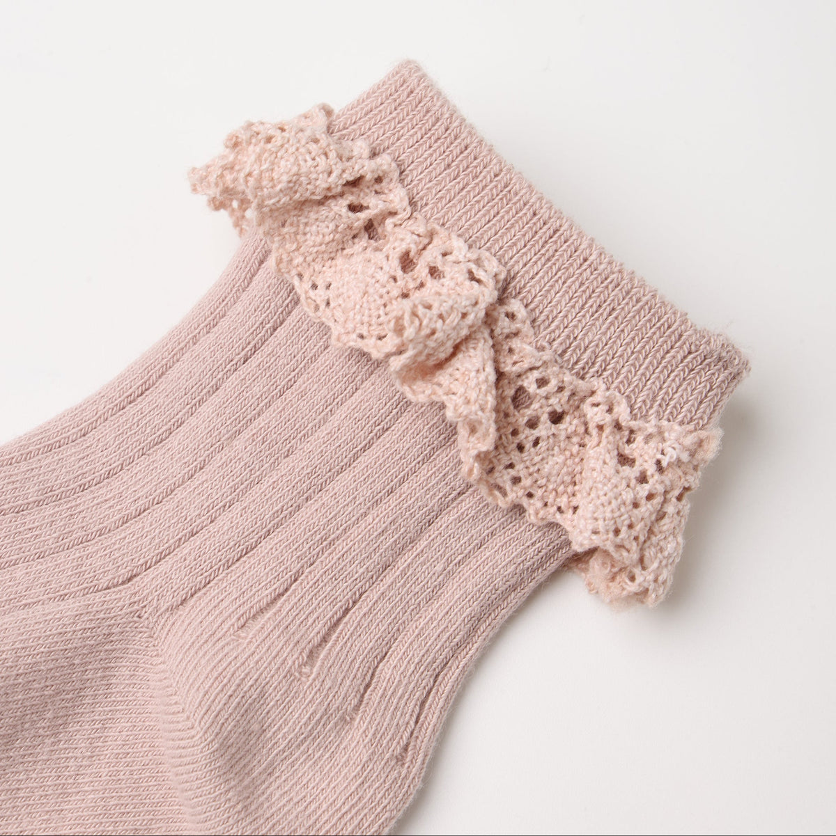 Rosewood & Natural Lace Trim Sock Pack - Rylee + Cru