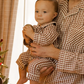 Brick Gingham Pajama Romper - Rylee + Cru