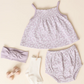 Lavender Ditsy Smocked Tank + Bloomer - Quincy Mae