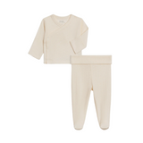 Ivory Lacey Pointelle Wrap Top & Footie - Kendi