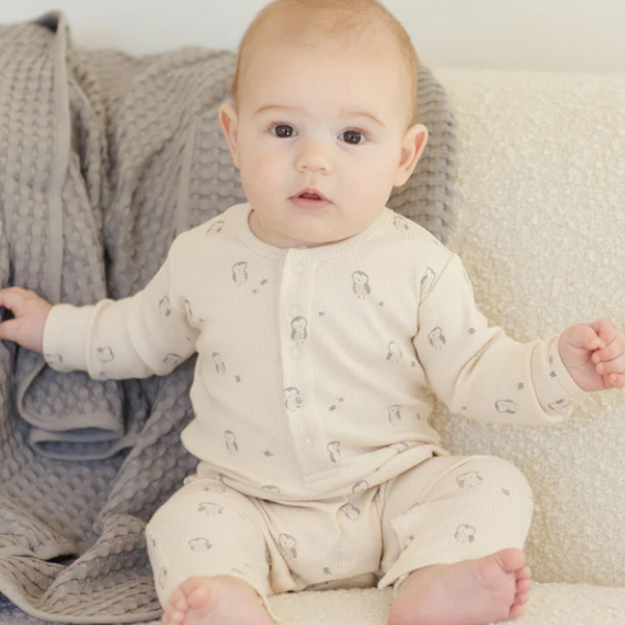 Owls Ribbed Jumpsuit - Quincy Mae