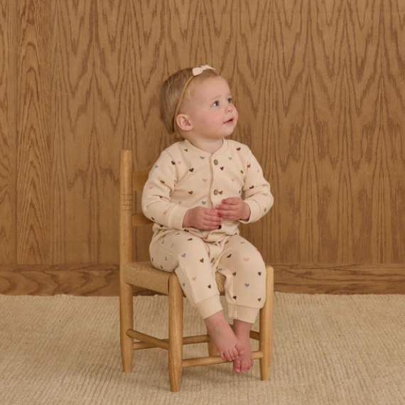 Hearts Button Down Jumpsuit - Rylee & Cru