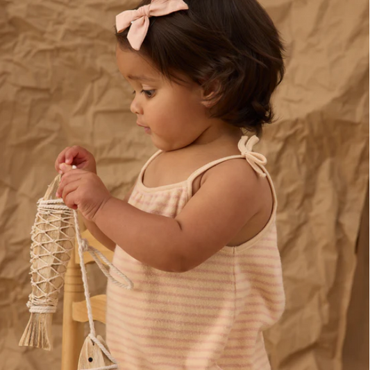 Pink Stripe Nala Romper - Rylee & Cru