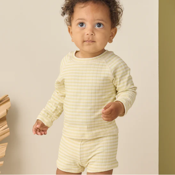 Citron Stripe Rashguard + Short Set - Rylee & Cru