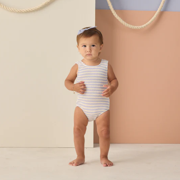 Perwinkle Stripe Moxie One Piece - Rylee & Cru