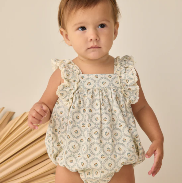 Green Fleur Maya Romper - Rylee & Cru