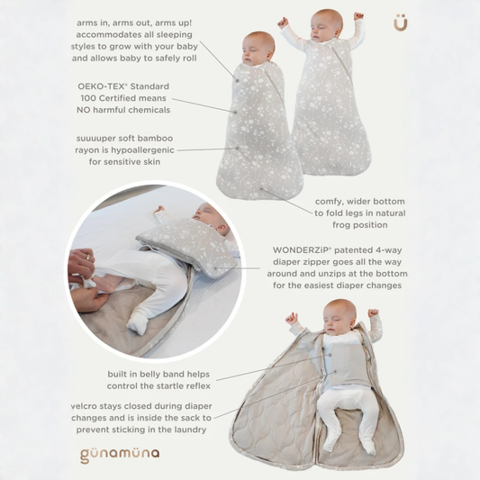 Pink Gingham Swaddle Sleep Sack - Gunamuna