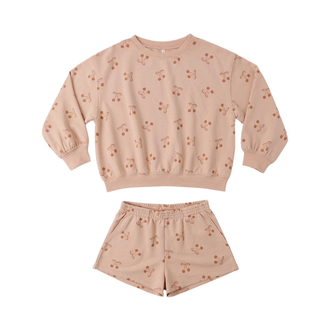 Cherry Bows Summer Terry Set - Rylee & Cru