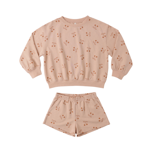 Cherry Bows Summer Terry Set - Rylee & Cru