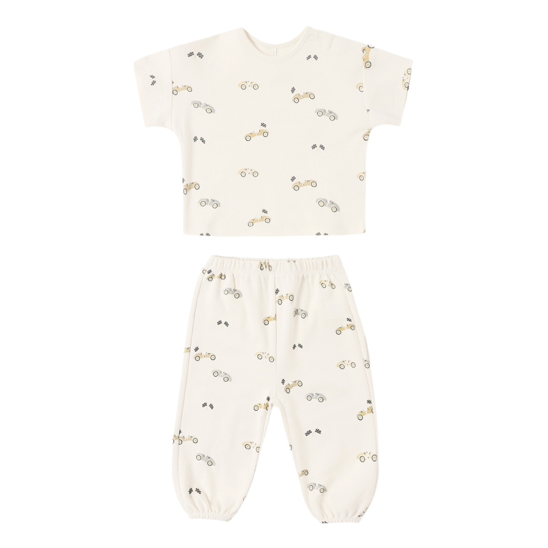 Racecar Jersey Tee + Pant Set - Quincy Mae