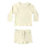 Citron Stripe Rashguard + Short Set - Rylee & Cru