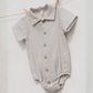 Sage Gingham Matteo Romper - Quincy Mae