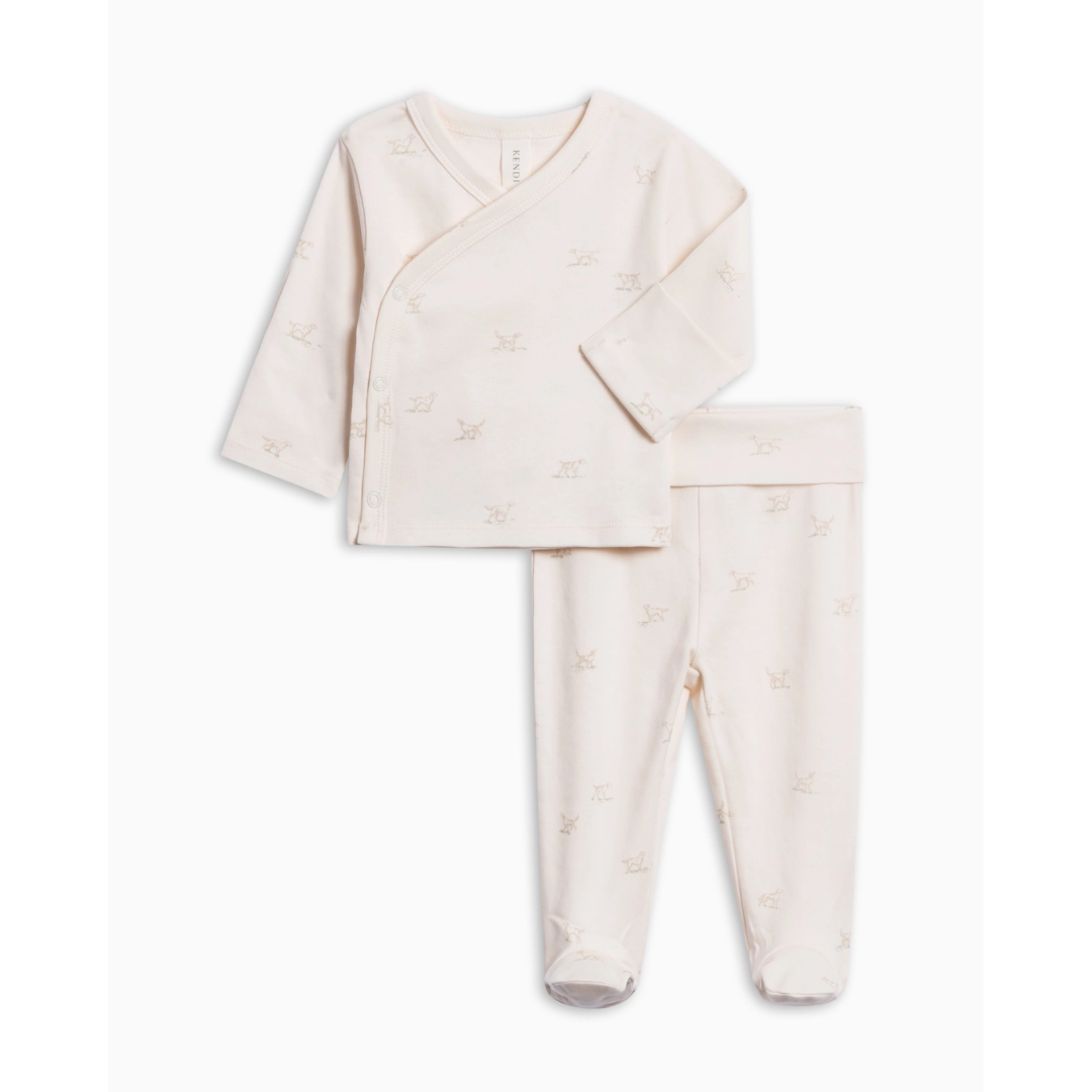 Field Dog Riley Kimono Top & Footie - Colored Organics