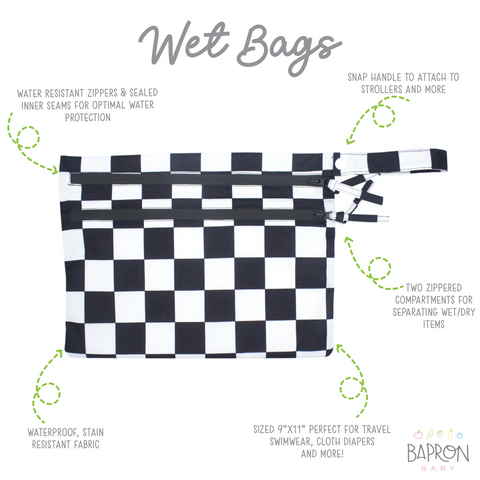 Checkerboard Waterproof Wet Bag - Bapron