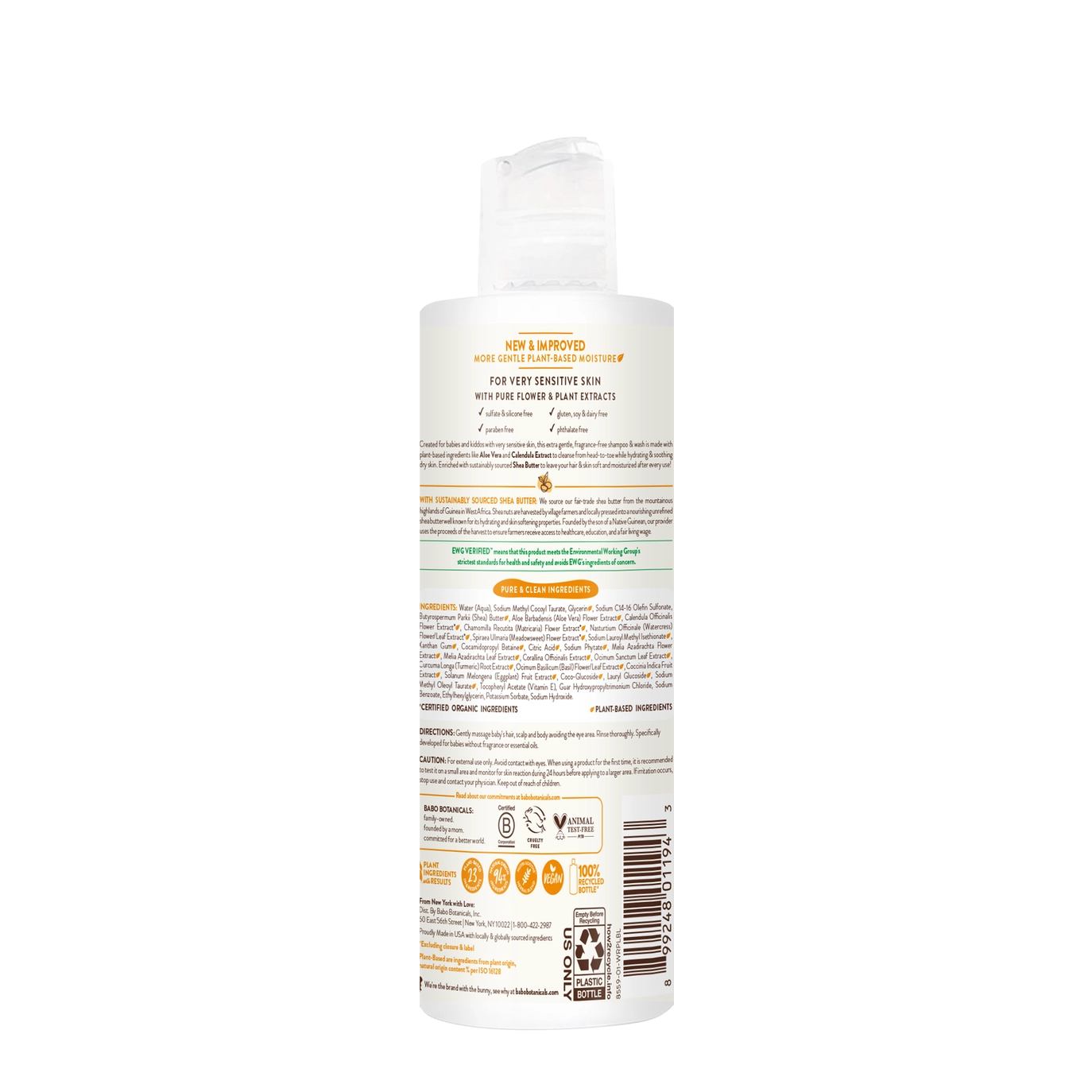 Sensitive Baby Shampoo & Wash  - Babo Botanicals