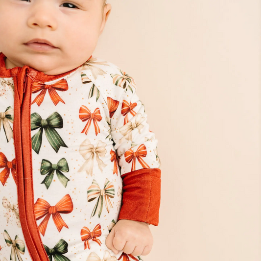 Holiday Bows Bamboo Sleeper - Little One Shop