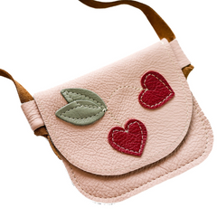 Cherries On Pink Lether Purse - Starry Knight Designs