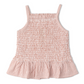 Coral Stripes Smocked Top & Bloomer Set - Makemake Organics