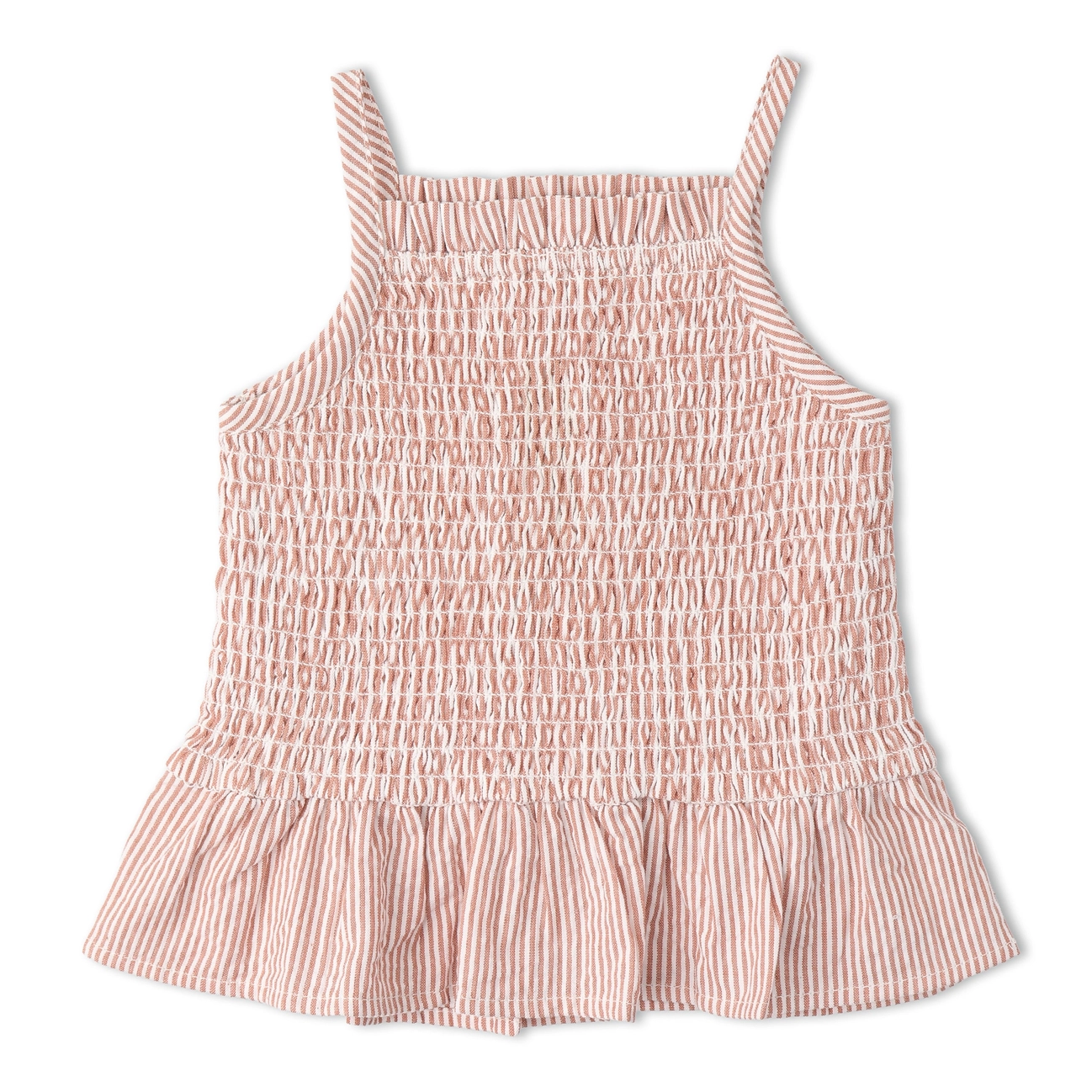 Coral Stripes Smocked Top & Bloomer Set - Makemake Organics