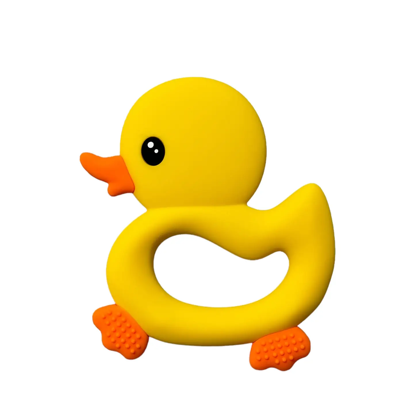 Yellow Duck Teether - Three Hearts