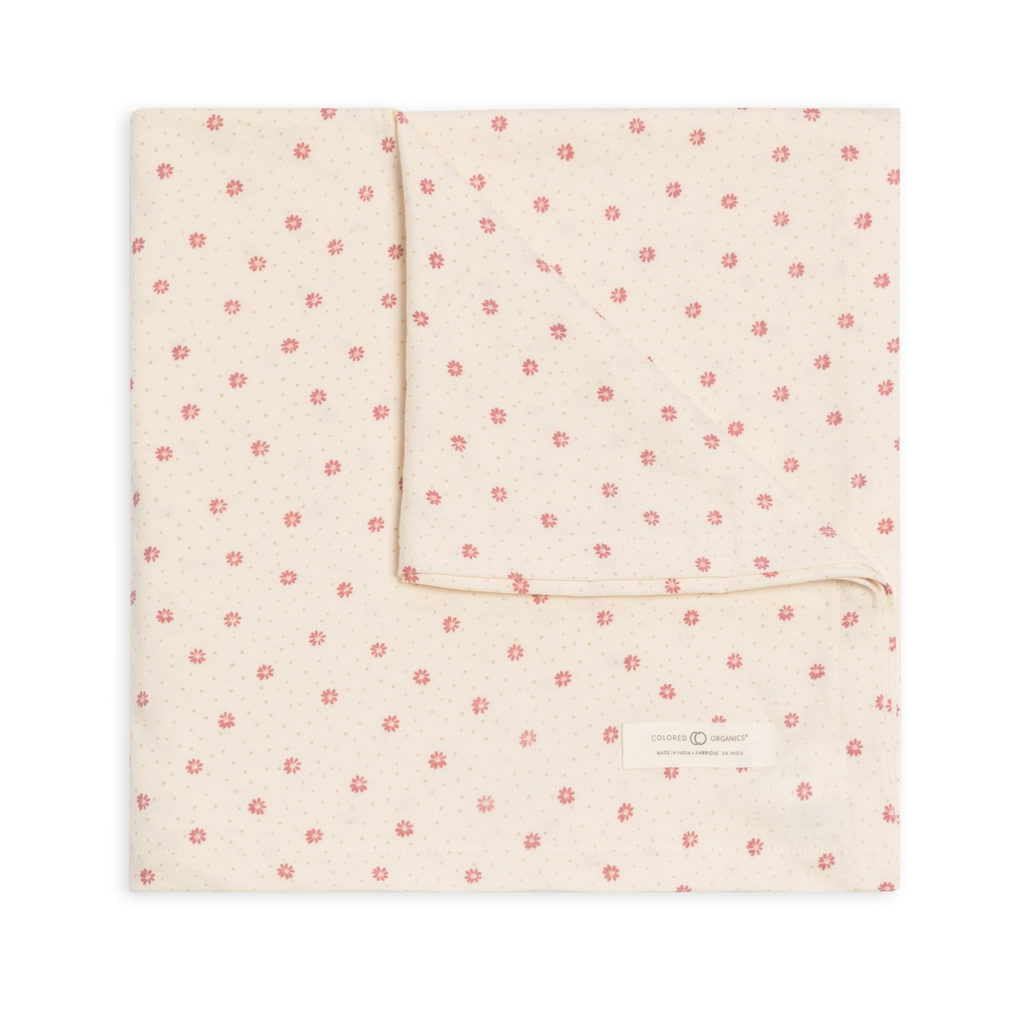 Punch Carla Floral Swaddle Blanket - Colored Organics
