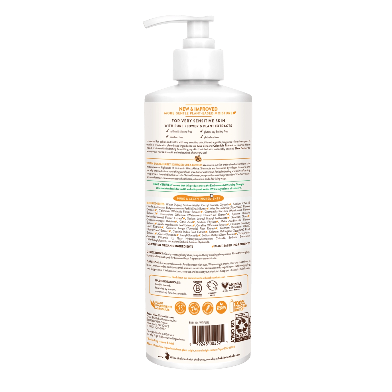 Sensitive Baby Shampoo & Wash  - Babo Botanicals