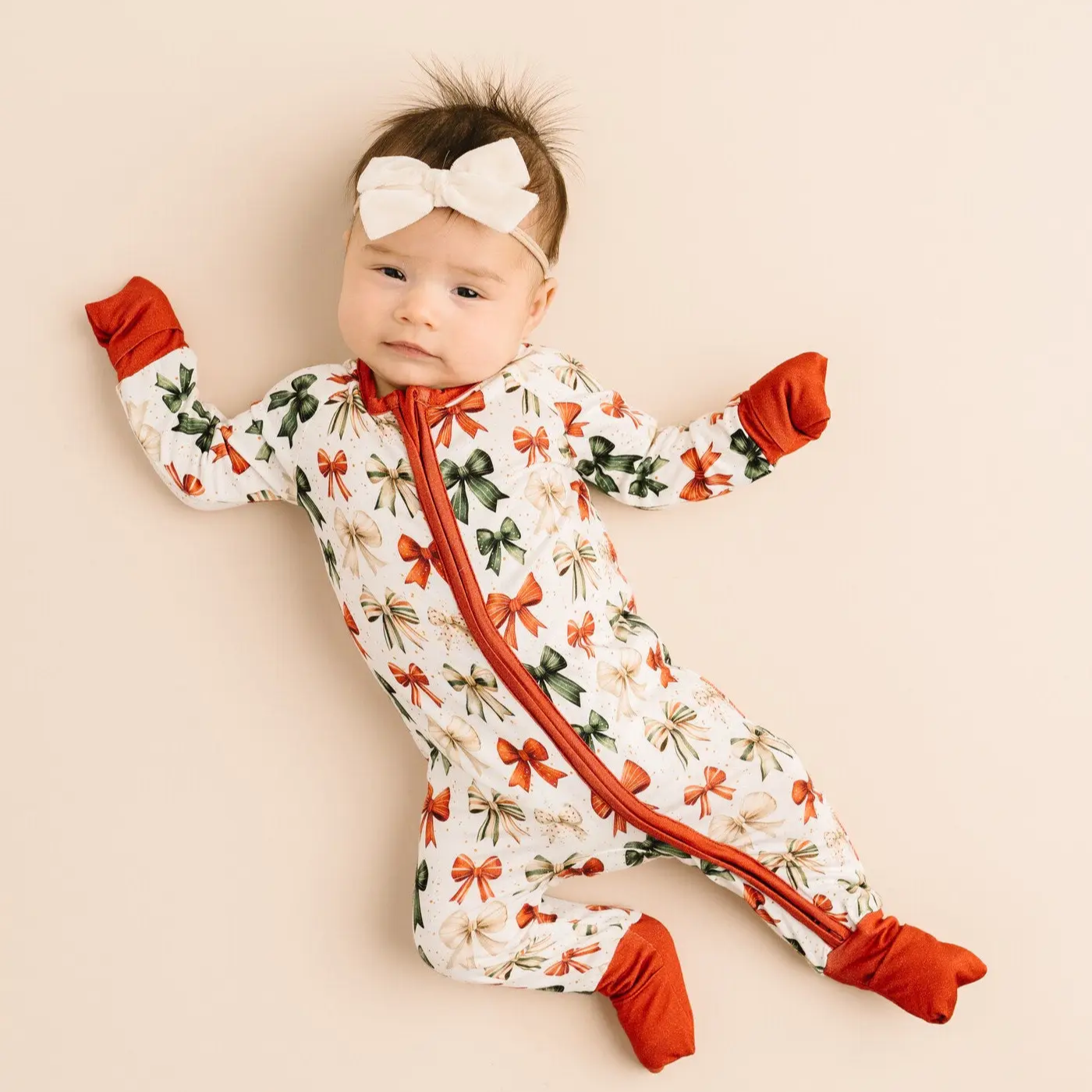 Holiday Bows Bamboo Sleeper - Little One Shop