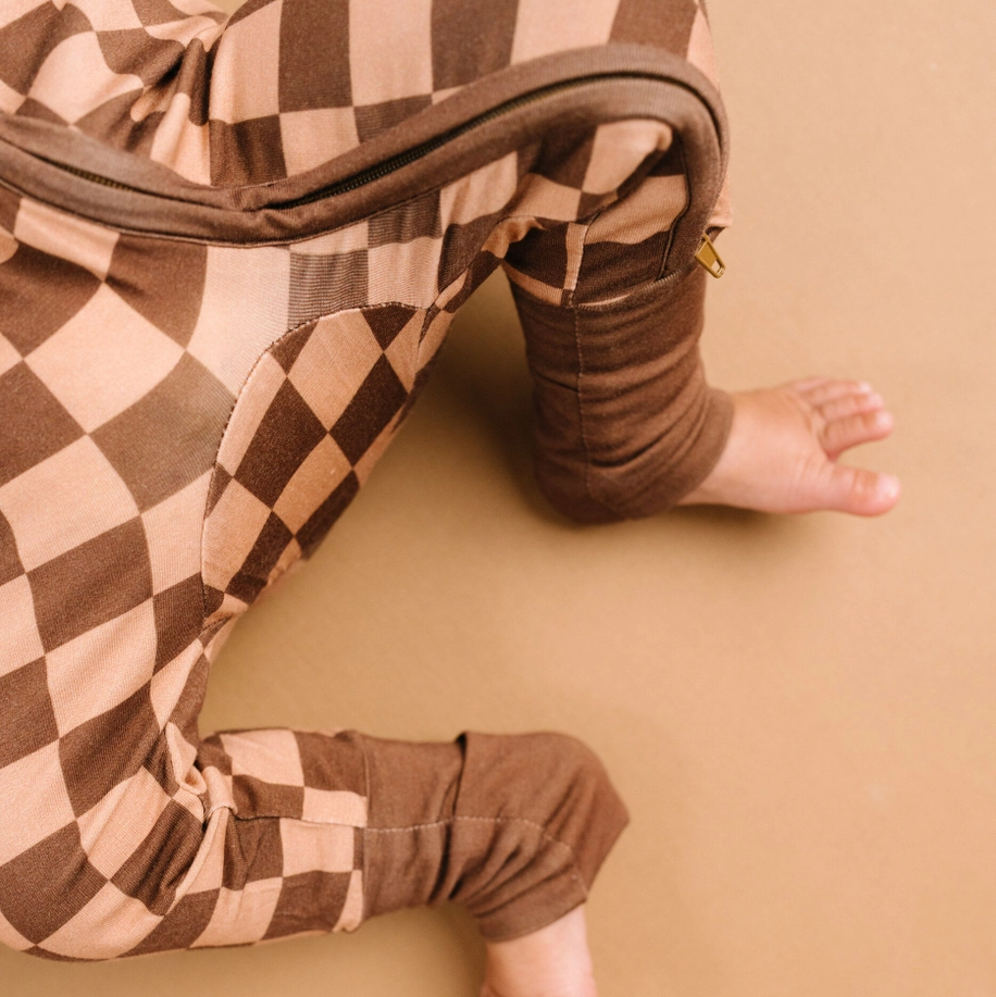 Espresso Checkered Bamboo Sleeper - Little One Shop