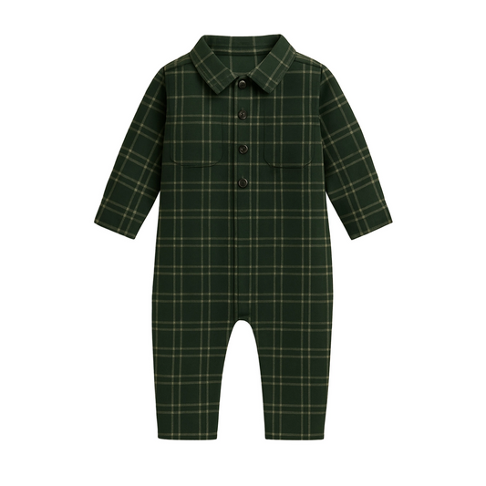 Bohdi Flannel Collared Romper  - Kendi