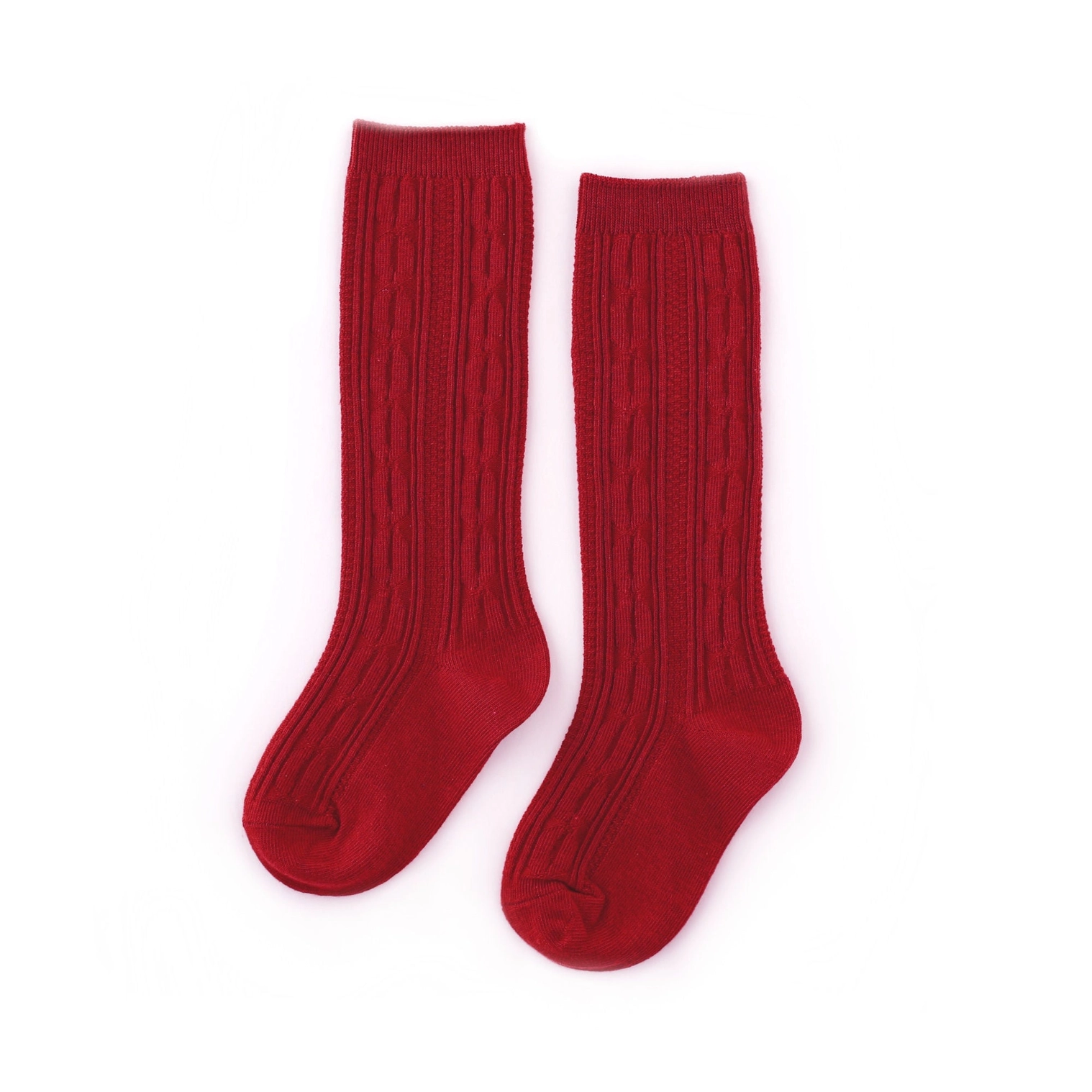 Cherry Cable Knit Knee High Socks - Little Stocking Co.