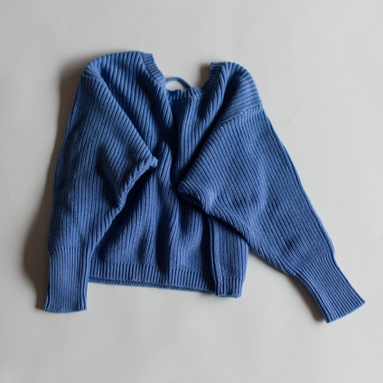 Blue Scoop Back Knit Sweater - Raised By Water