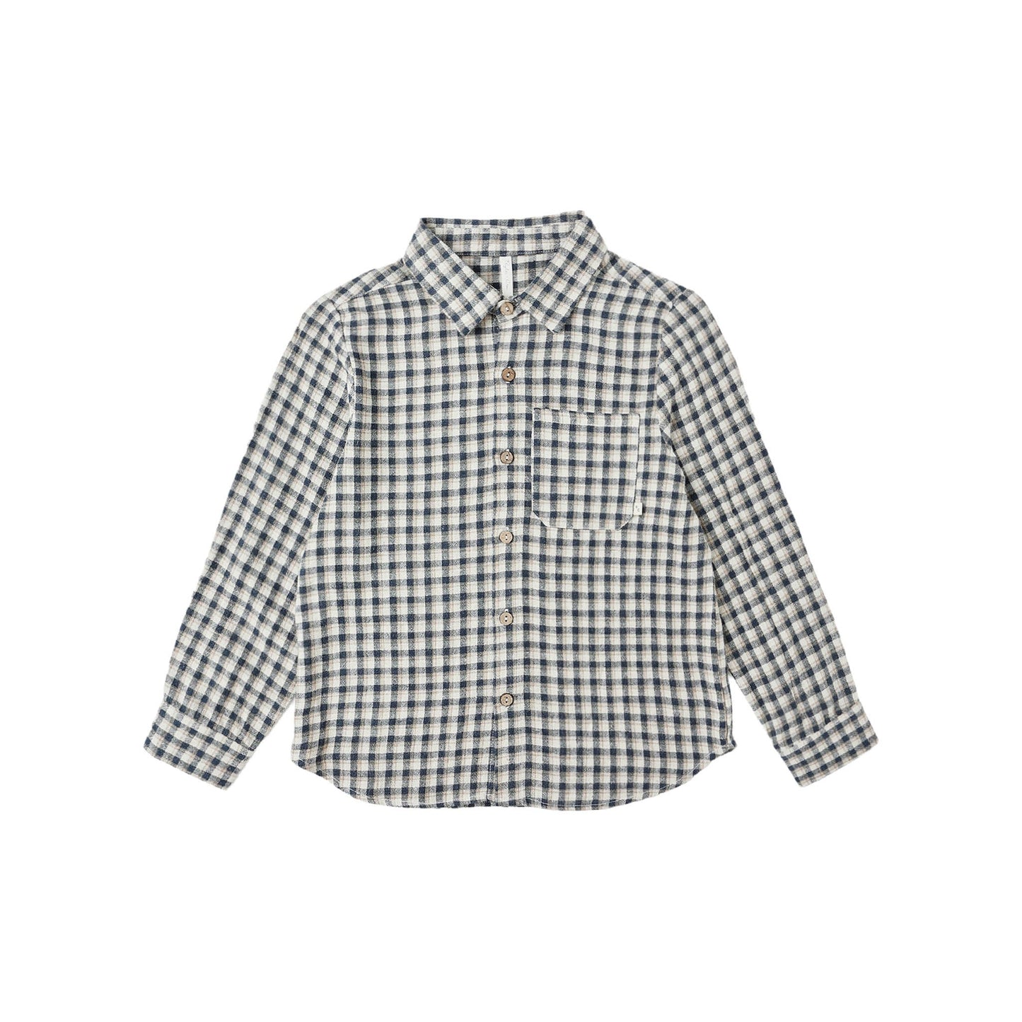 Navy Check Collared Long Sleeve - Rylee + Cru